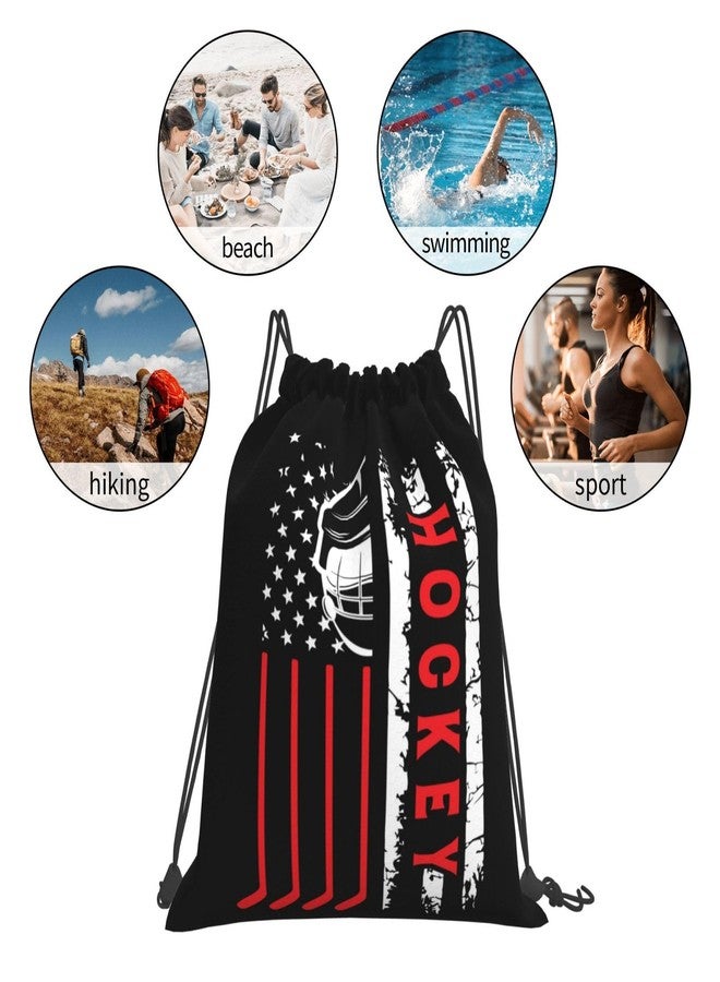 AIMASTZ Hockey Flag Unisex Drawstring Backpack Bag Sport Gym Swim Travel Sackpack - Image 4